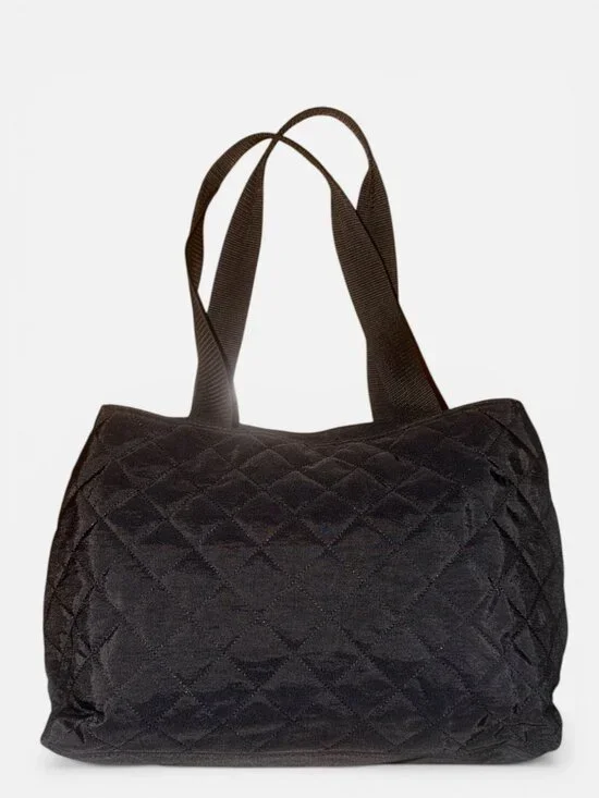 Baggallini Large Quilted Travel Duffle Black Nylon 3 Compartment Tote Wristlet - Picture 4 of 10